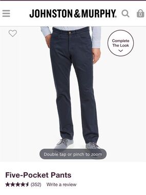 Johnston & Murphy Men’s Five-Pocket Pants Navy